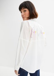 Oversize-Bluse mit Rückenprint, RAINBOW