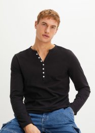 Langarm-Henleyshirt aus Bio Baumwolle, Slim Fit, bpc bonprix collection