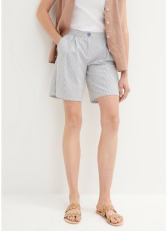 Gestreifte Seersucker-Shorts mit größenverstellbarem Bequembund, bpc bonprix collection