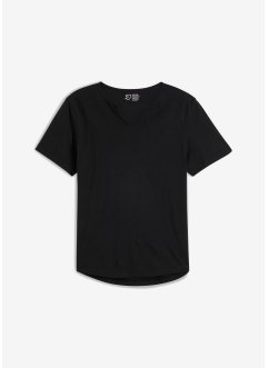 T-Shirt mit V-Ausschnitt aus Bio Baumwolle, Slim Fit, RAINBOW