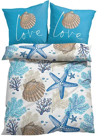 Bettwäsche mit maritimen Design in blau - bonprix Bettwäsche mit maritimen Design in blau - bonprix