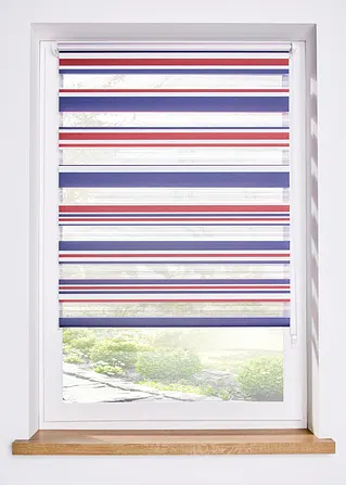 Doppelrollo mit Druck Streifen in weiß - bpc living bonprix collection Doppelrollo mit Druck Streifen in weiß - bpc living bonprix collection
