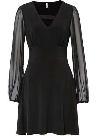 Jerseykleid in schwarz von vorne - BODYFLIRT boutique Jerseykleid in schwarz von vorne - BODYFLIRT boutique