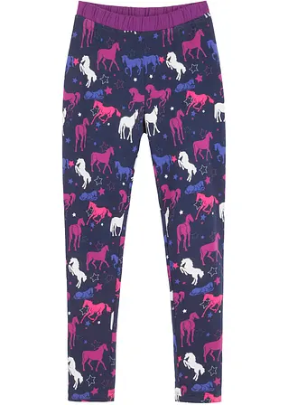 Thermo-Leggings mit Pferdemotiv in blau von vorne - bonprix Thermo-Leggings mit Pferdemotiv in blau von vorne - bonprix