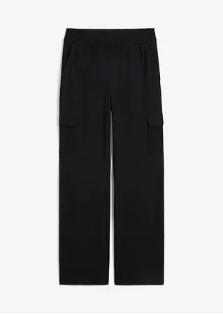 Jogginghose aus elastischem Baumwoll-Mix in schwarz von vorne - bonprix Jogginghose aus elastischem Baumwoll-Mix in schwarz von vorne - bonprix