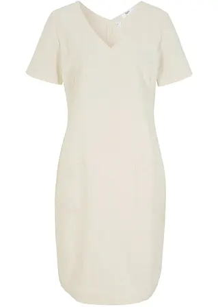 Minikleid mit Leinen in beige von vorne - bonprix Minikleid mit Leinen in beige von vorne - bonprix