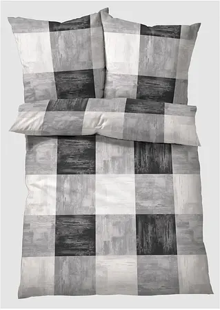 Bettwäsche mit Karos in grau - bonprix Bettwäsche mit Karos in grau - bonprix
