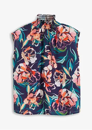 bedruckte Bluse in blau von vorne - BODYFLIRT bedruckte Bluse in blau von vorne - BODYFLIRT