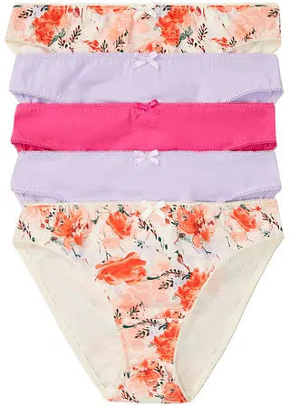 Slip mit Bio-Baumwolle (5er Pack) in pink von vorne - bonprix Slip mit Bio-Baumwolle (5er Pack) in pink von vorne - bonprix