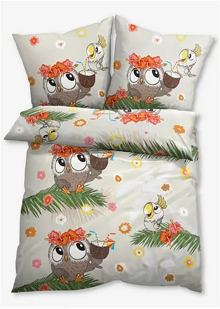 Bettwäsche mit Eulen in beige - bonprix Bettwäsche mit Eulen in beige - bonprix
