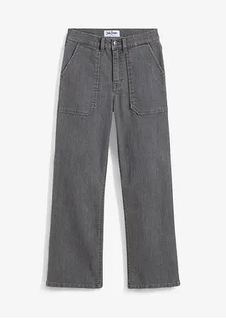 Mädchen Stretch Jeans, Bootcut in grau von vorne - bonprix Mädchen Stretch Jeans, Bootcut in grau von vorne - bonprix