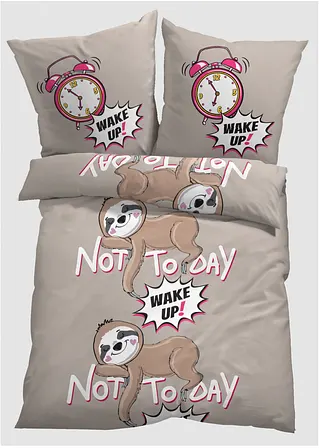 Bettwäsche mit Faultier in beige - bonprix Bettwäsche mit Faultier in beige - bonprix