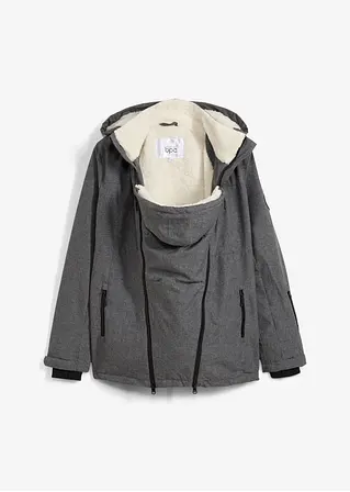 Kuschelige 3-in-1 Umstandsjacke und Tragejacke in grau von vorne - bonprix Kuschelige 3-in-1 Umstandsjacke und Tragejacke in grau von vorne - bonprix