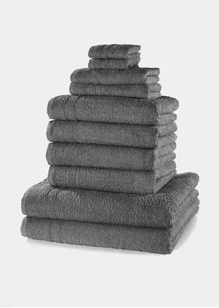 Handtuch Set (10-tlg. Set) in grau - bonprix Handtuch Set (10-tlg. Set) in grau - bonprix