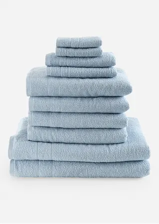 Handtuch Set (10-tlg. Set) in blau von vorne - bonprix Handtuch Set (10-tlg. Set) in blau von vorne - bonprix