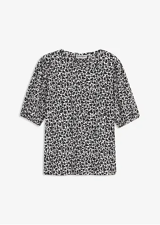 Struktur-Shirt mit Ballon-Ärmel in schwarz von vorne - bonprix Struktur-Shirt mit Ballon-Ärmel in schwarz von vorne - bonprix