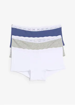 Panty mit weicher Baumwolle und Spitze (5er Pack) in blau von vorne - bonprix Panty mit weicher Baumwolle und Spitze (5er Pack) in blau von vorne - bonprix