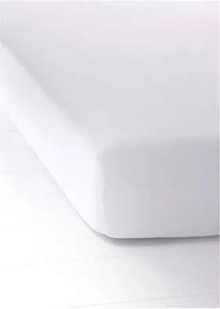 Jersey Spannbettlaken in weiß von vorne - bonprix Jersey Spannbettlaken in weiß von vorne - bonprix