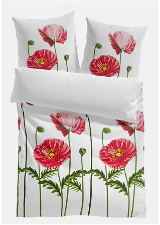 Bettwäsche mit Mohnblumen in weiß von vorne - bonprix Bettwäsche mit Mohnblumen in weiß von vorne - bonprix
