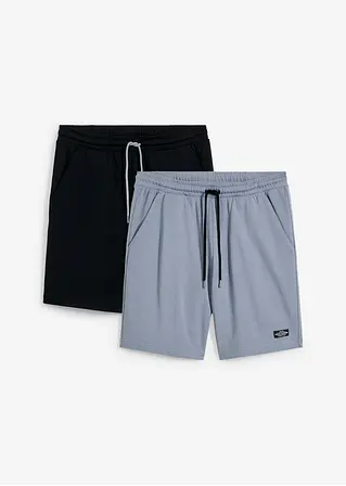 Sweat-Bermuda (2er Pack) in blau von vorne - bonprix Sweat-Bermuda (2er Pack) in blau von vorne - bonprix