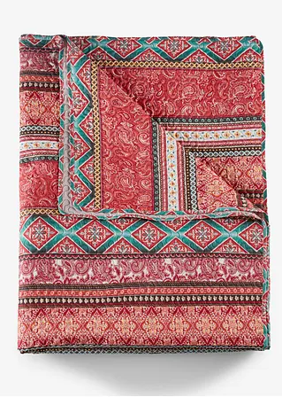 Tagesdecke mit Streifen in rot von vorne - bonprix Tagesdecke mit Streifen in rot von vorne - bonprix