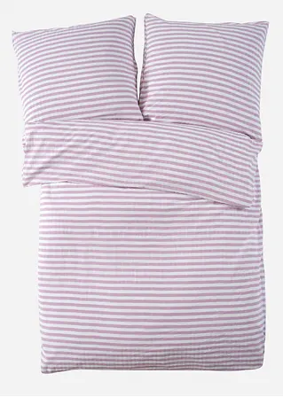 Bettwäsche mit Streifen in lila von vorne - bonprix Bettwäsche mit Streifen in lila von vorne - bonprix