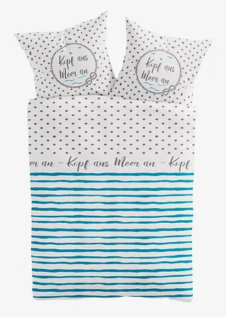 Bettwäsche mit maritimen Design in weiß von vorne - bonprix Bettwäsche mit maritimen Design in weiß von vorne - bonprix