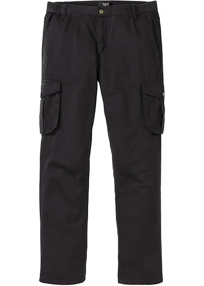 Regular Fit Cargohose m. Komfortschnitt, Straight in schwarz von vorne - bonprix Regular Fit Cargohose m. Komfortschnitt, Straight in schwarz von vorne - bonprix