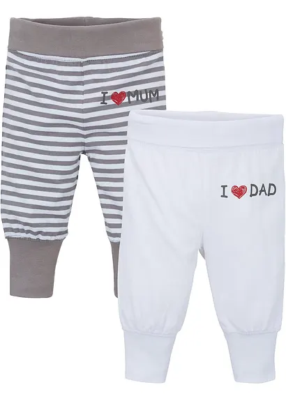 Baby Jersey-Hose (2er Pack) aus Bio Baumwolle in grau von vorne - bonprix Baby Jersey-Hose (2er Pack) aus Bio Baumwolle in grau von vorne - bonprix