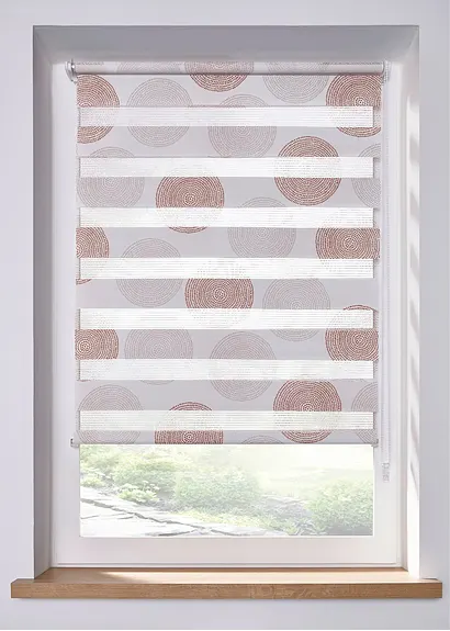 Doppelrollo mit Kreisen in orange - bonprix Doppelrollo mit Kreisen in orange - bonprix