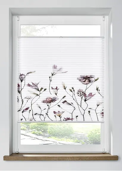 Plissee mit Blumenmuster in rosa - bonprix Plissee mit Blumenmuster in rosa - bonprix