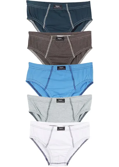 Jungen Slip aus Bio-Baumwolle (5er Pack) in blau von vorne - bonprix Jungen Slip aus Bio-Baumwolle (5er Pack) in blau von vorne - bonprix