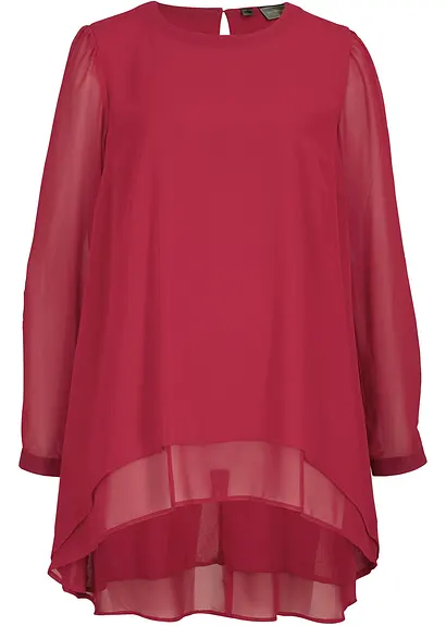 Vokuhila Long-Tunika in rot von vorne - bonprix Vokuhila Long-Tunika in rot von vorne - bonprix