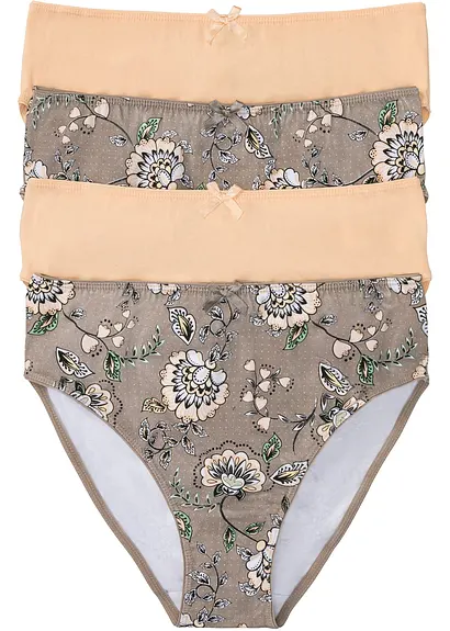 Maxislip mit Bio-Baumwolle (4er Pack) in braun von vorne - bonprix Maxislip mit Bio-Baumwolle (4er Pack) in braun von vorne - bonprix