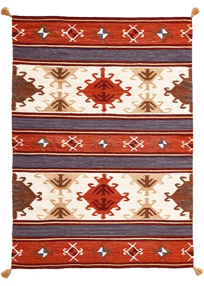 Kelim-Teppich mit Quasten in orange - bpc living bonprix collection Kelim-Teppich mit Quasten in orange - bpc living bonprix collection