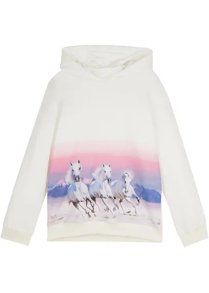 Hoodie aus reiner Baumwolle in weiß von vorne - bonprix Hoodie aus reiner Baumwolle in weiß von vorne - bonprix