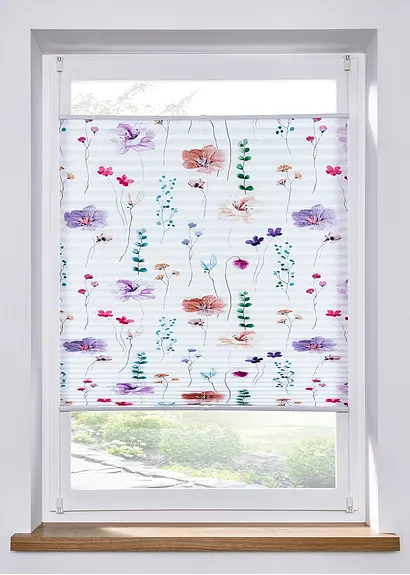 Plissee mit Blumen Druck in weiß - bpc living bonprix collection Plissee mit Blumen Druck in weiß - bpc living bonprix collection