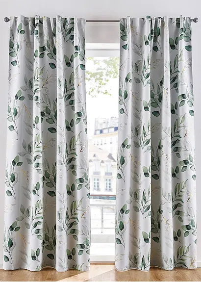 Verdunkelungsvorhang mit floralem Glanz Druck (1er Pack) in grau - bonprix Verdunkelungsvorhang mit floralem Glanz Druck (1er Pack) in grau - bonprix