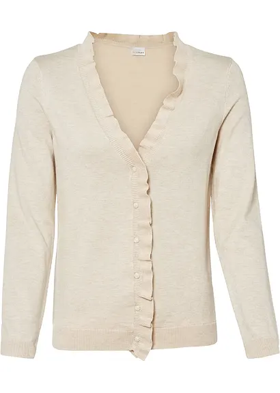 Feinstrickjacke in beige von vorne - bonprix Feinstrickjacke in beige von vorne - bonprix