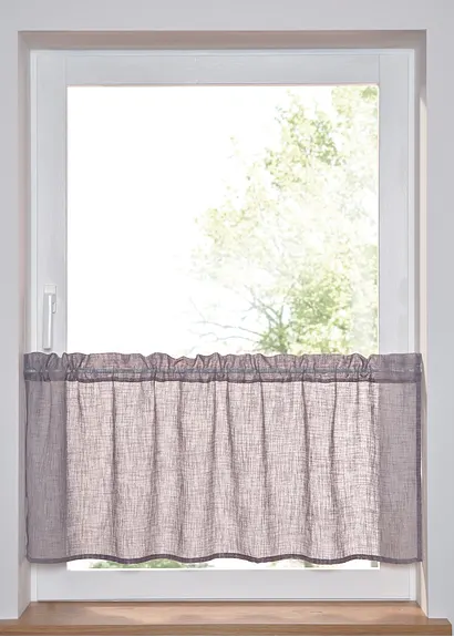 Scheibengardine in Leinen-Optik in grau - bonprix Scheibengardine in Leinen-Optik in grau - bonprix