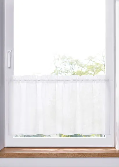 Scheibengardine in Leinen-Optik in weiß - bonprix Scheibengardine in Leinen-Optik in weiß - bonprix