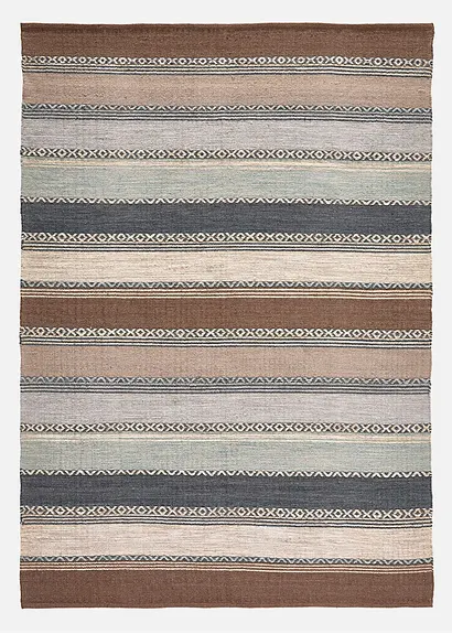 Kelim-Teppich mit Streifen in sanften Naturtönen in braun - bonprix Kelim-Teppich mit Streifen in sanften Naturtönen in braun - bonprix
