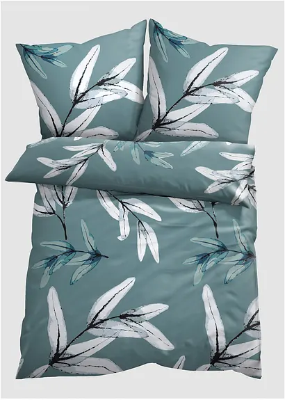 Bettwäsche mit Blättern in blau - bonprix Bettwäsche mit Blättern in blau - bonprix