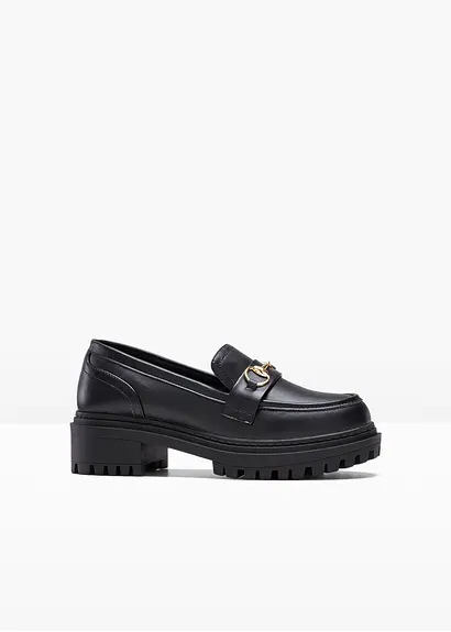 Chunky Loafer in schwarz von vorne - bonprix Chunky Loafer in schwarz von vorne - bonprix