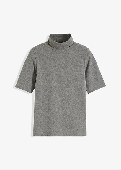 Shirt mit Rollkragen in grau von vorne - bonprix Shirt mit Rollkragen in grau von vorne - bonprix