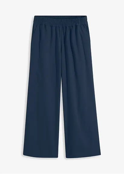 Palazzo-Hose in Wolloptik in blau von vorne - bonprix Palazzo-Hose in Wolloptik in blau von vorne - bonprix