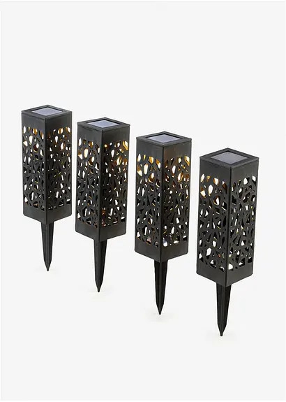 Solar Gartenstecker Ornamente (4er Pack) in schwarz - bonprix Solar Gartenstecker Ornamente (4er Pack) in schwarz - bonprix