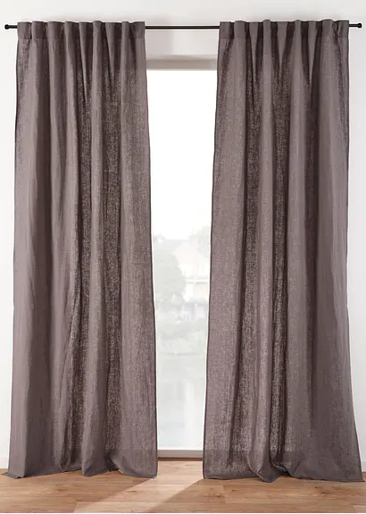 Leinen Vorhang (1er Pack) in grau - bonprix Leinen Vorhang (1er Pack) in grau - bonprix