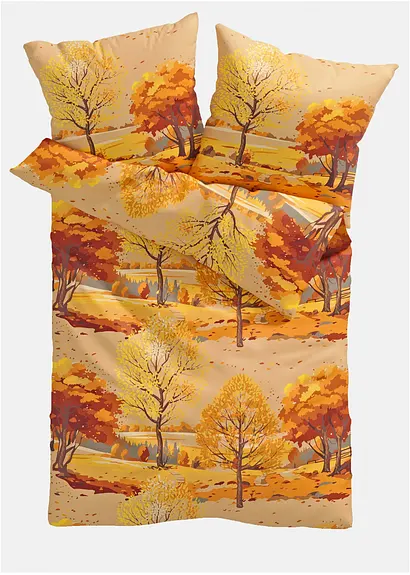 Bettwäsche mit Herbstlandschaft in orange von vorne - bonprix Bettwäsche mit Herbstlandschaft in orange von vorne - bonprix