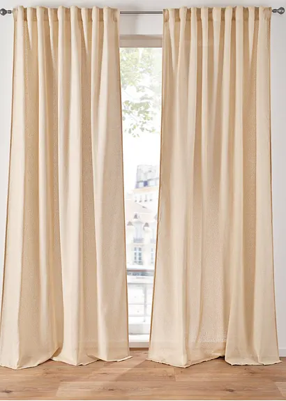 Jacquard Vorhang mit Struktur (1er Pack) in beige - bonprix Jacquard Vorhang mit Struktur (1er Pack) in beige - bonprix